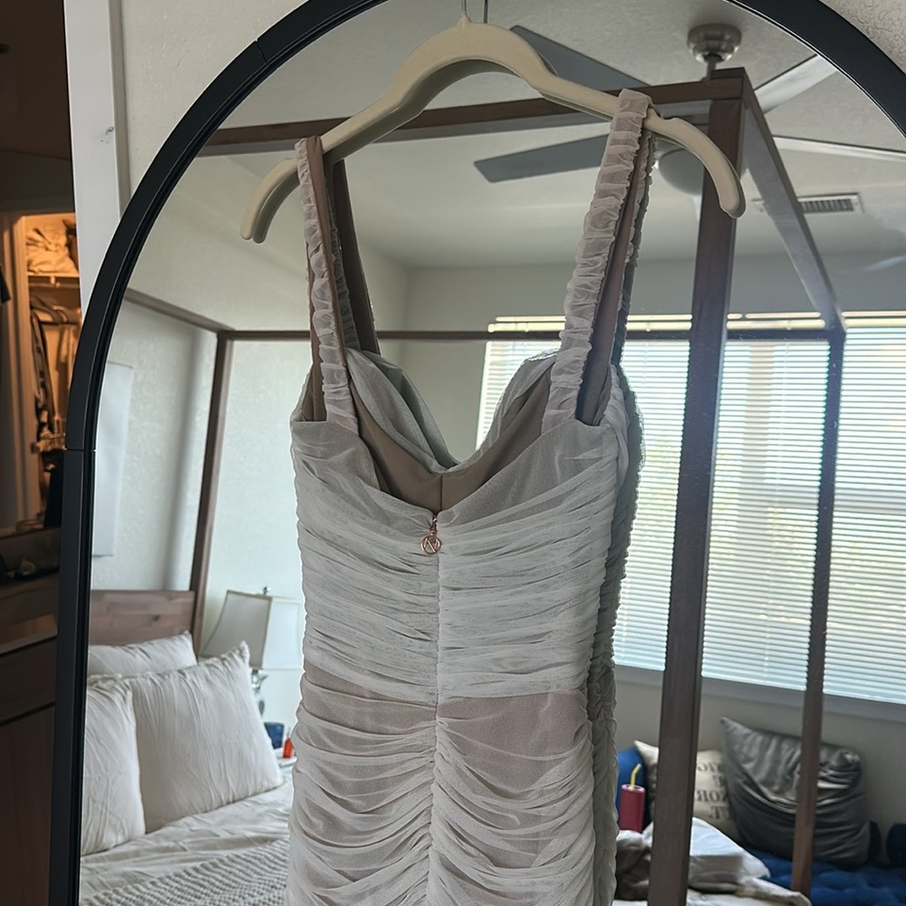 Nookie “Dita” Mesh Midi White/Nude Dress M NWT - Picture 8 of 12